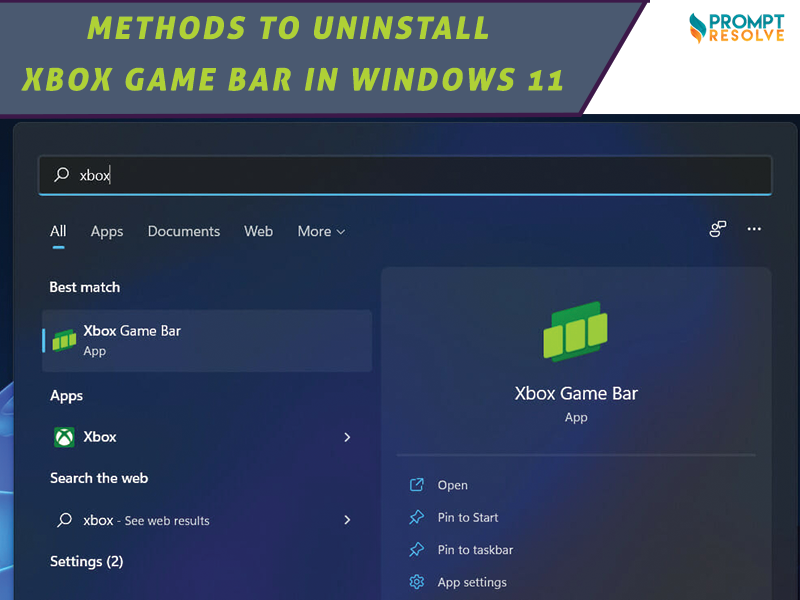 How to uninstall Xbox Game Bar in Windows 11?